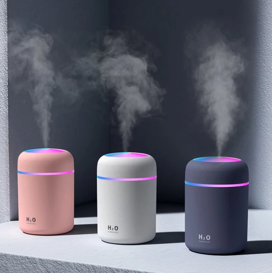 UMIDIFICATOR AROMATERAPIE CU ULTRASUNETE MULTICOLOR + CADOU 2 sticlute ulei parfumat