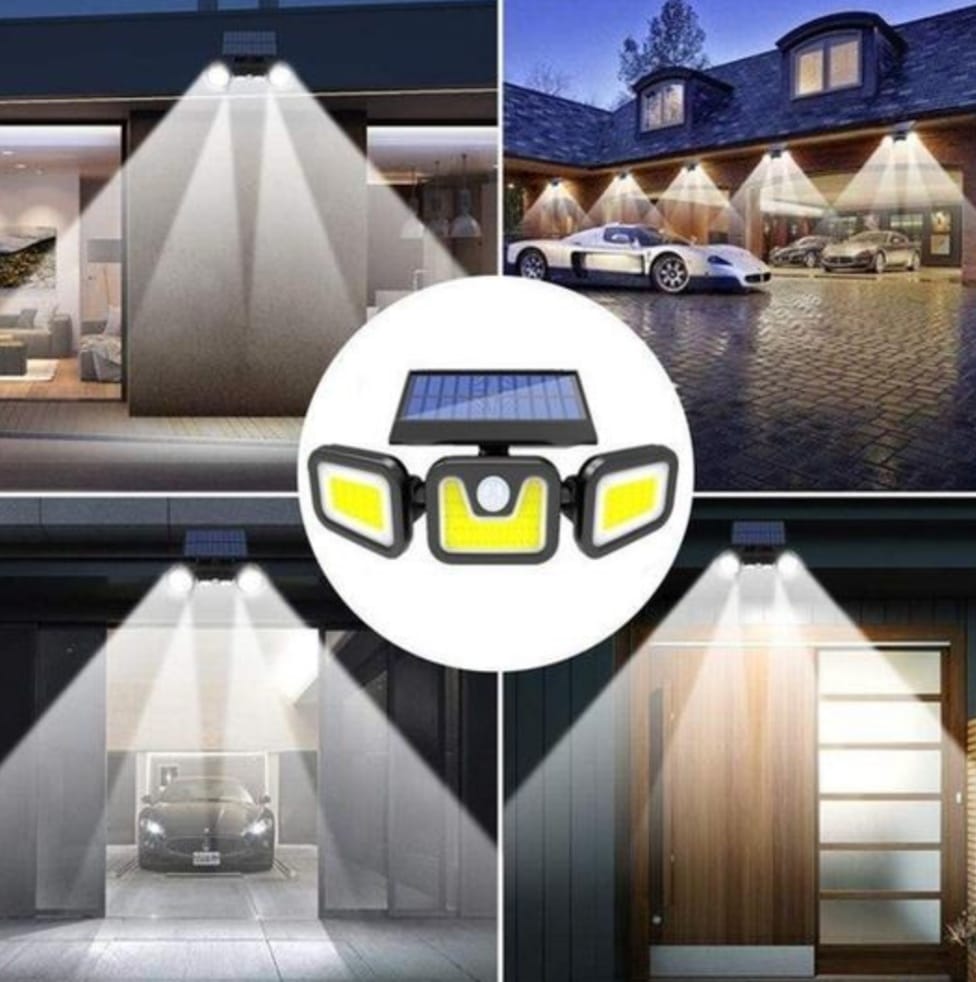 LAMPA SOLARA TRIPLA split, senzor de de miscare, 15 W, IP65