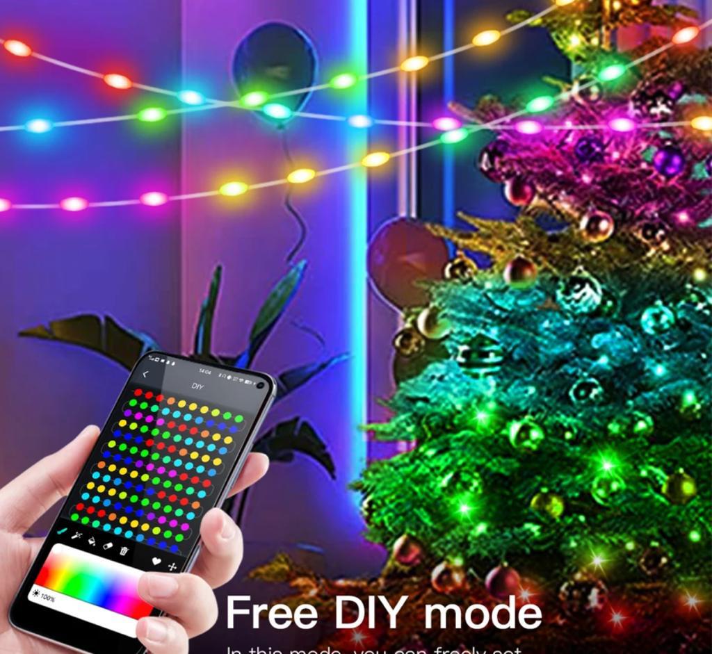INSTALATIE CRACIUN SMART RGB, CONTROL APLICATIE PRIN TELEFON 10m