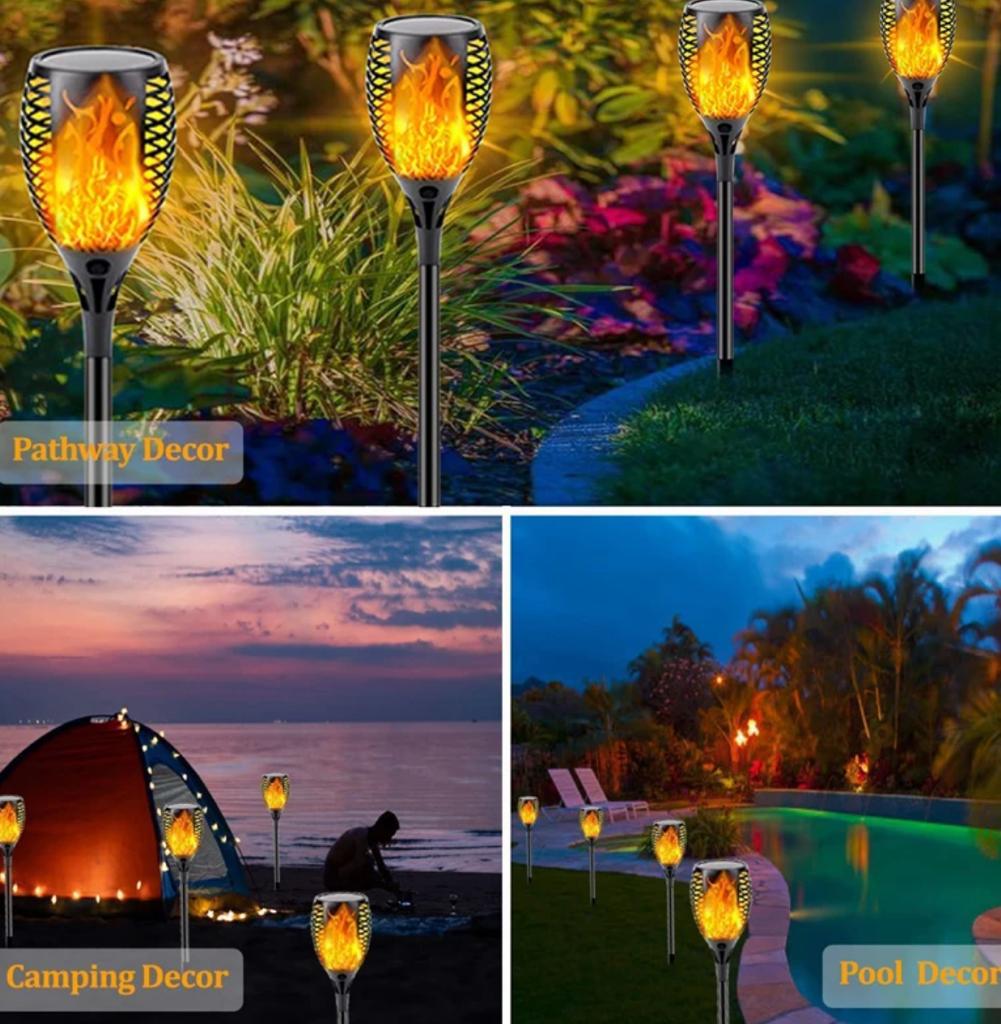 SET 8 X LAMPA TIP TORTA, EFECT FLACARA, CU INCARCARE SOLARA