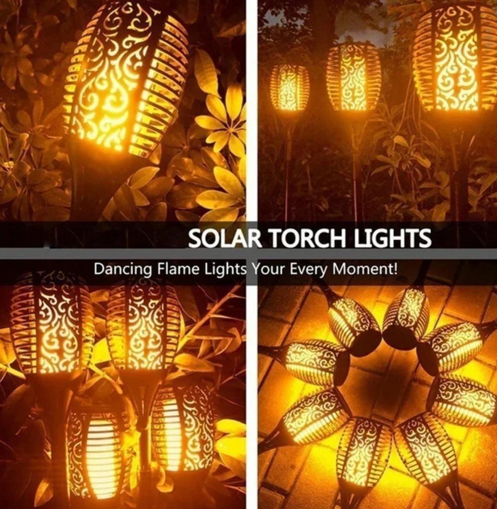 SET 8 X LAMPA TIP TORTA, EFECT FLACARA, CU INCARCARE SOLARA
