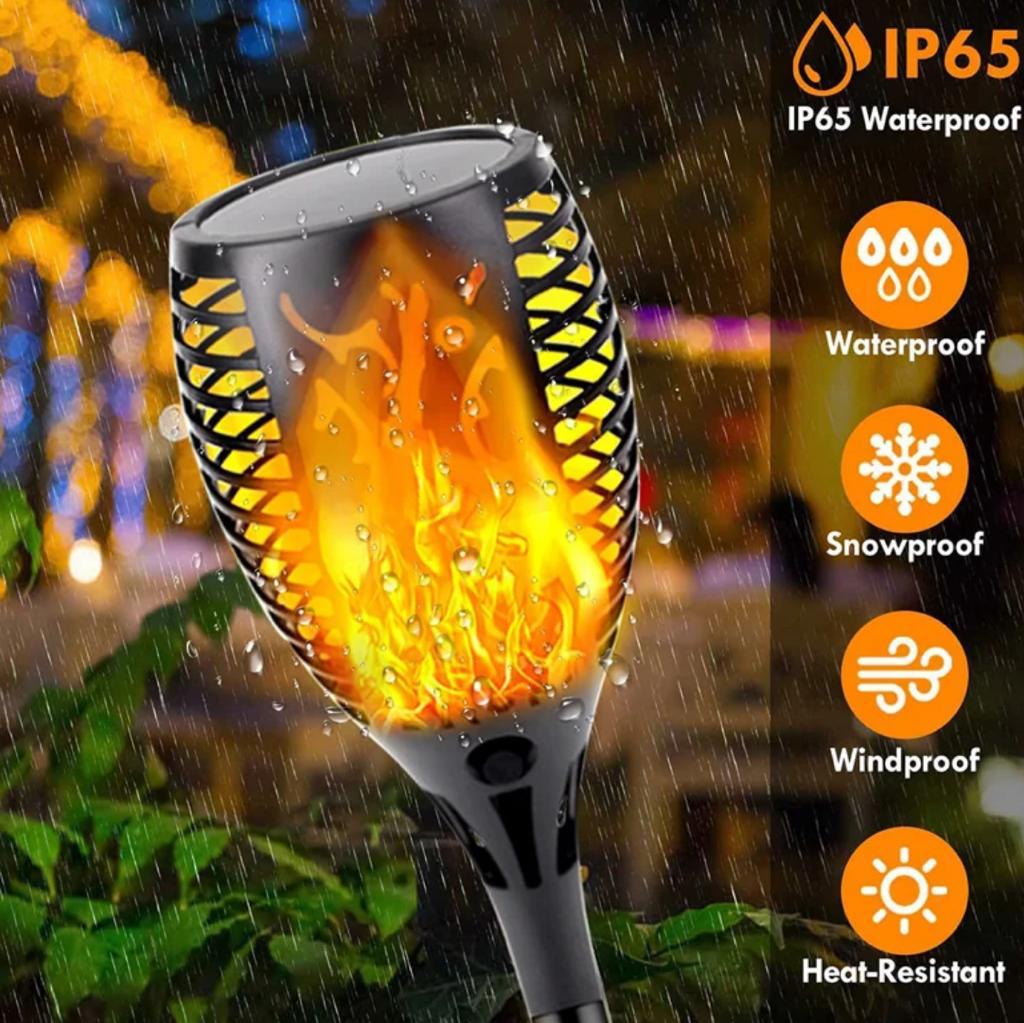 SET 8 X LAMPA TIP TORTA, EFECT FLACARA, CU INCARCARE SOLARA