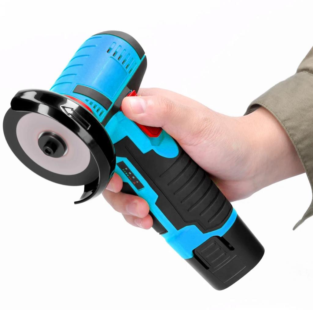 MINI POLIZOR UNGHIULAR ELECTRIC CU 2 ACUMULATORI, FLEX PORTABIL, 12V, DISC 76 MM