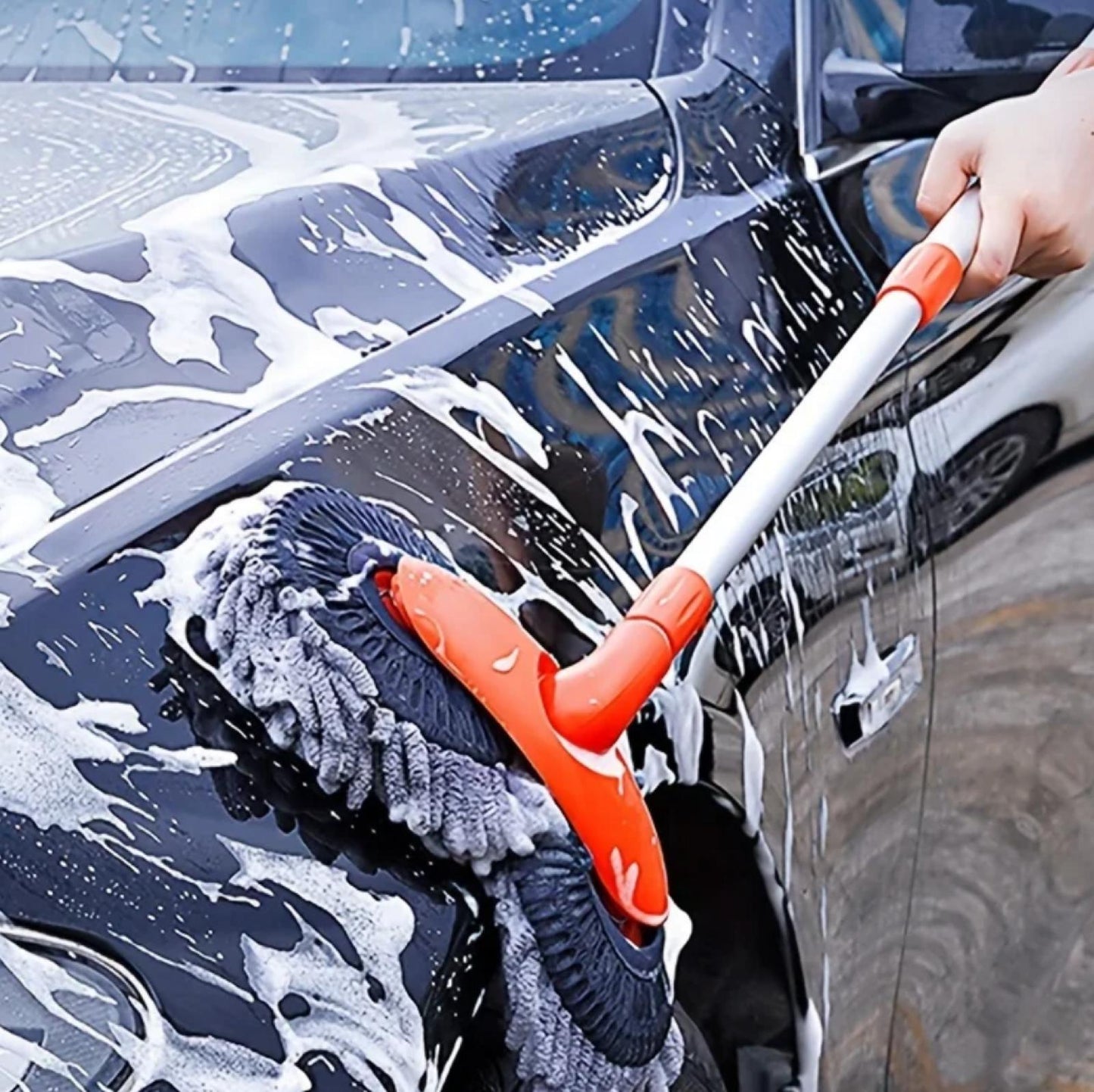 MOP CU MICROFIBRA PENTRU SPALAT AUTO, MANER TELESCOPIC