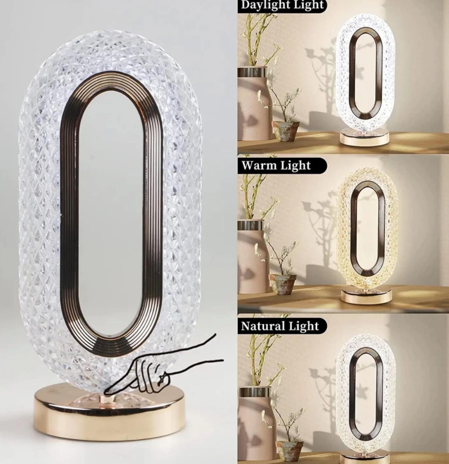 LAMPA CRYSTAL CU LED, OVALA