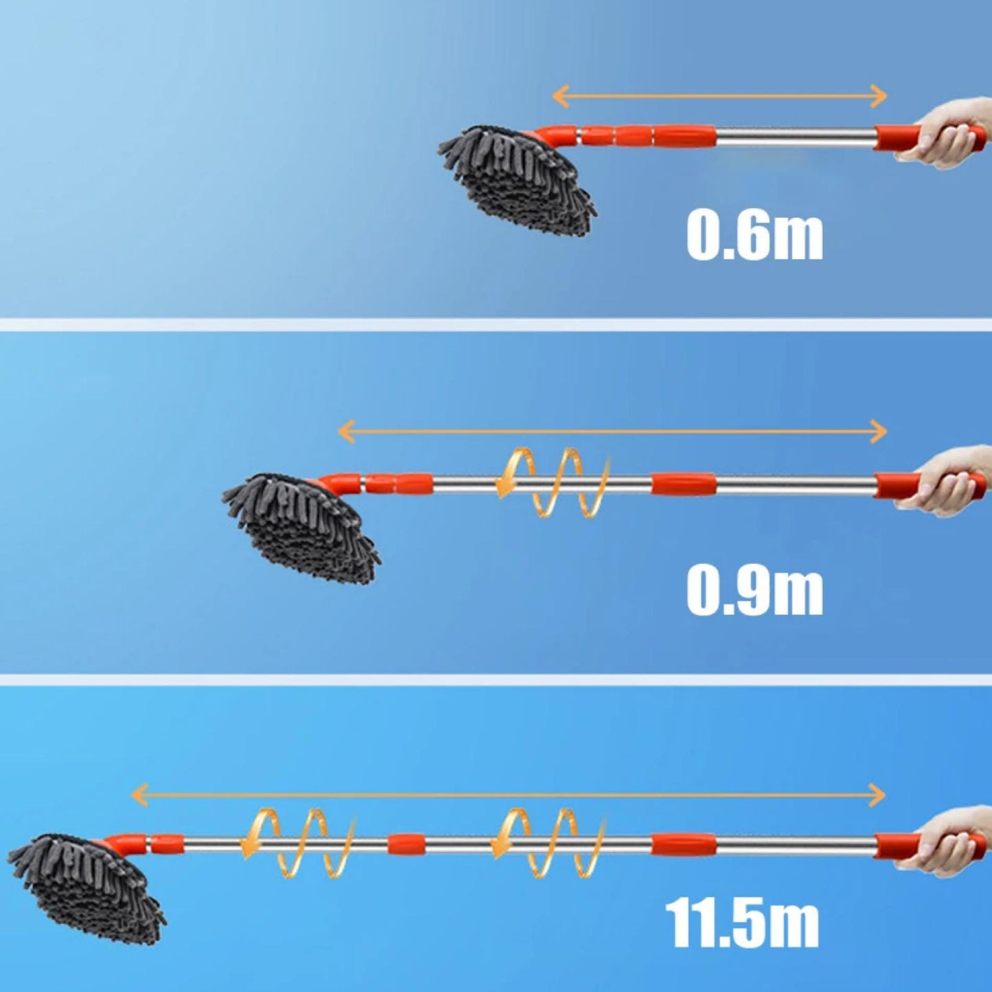 MOP CU MICROFIBRA PENTRU SPALAT AUTO, MANER TELESCOPIC