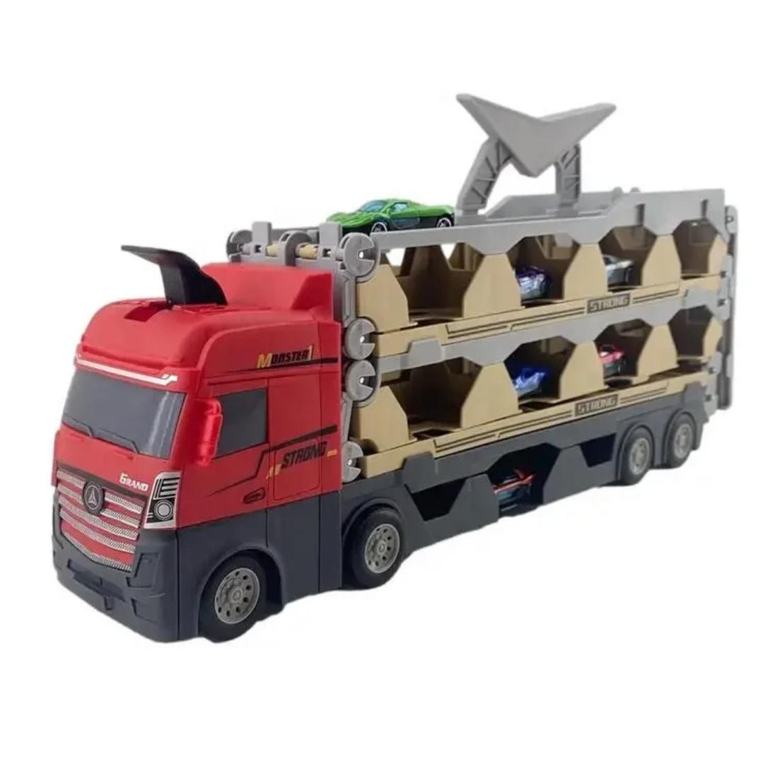SET CAMION TRAILER PENTRU TRANSPORT MASINUTE + 6 MASINUTE