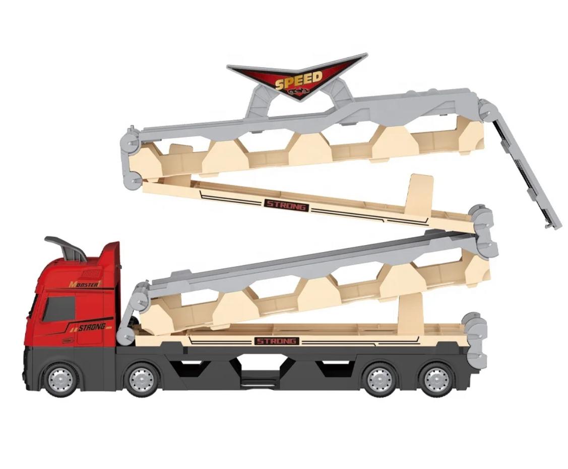 SET CAMION TRAILER PENTRU TRANSPORT MASINUTE + 6 MASINUTE