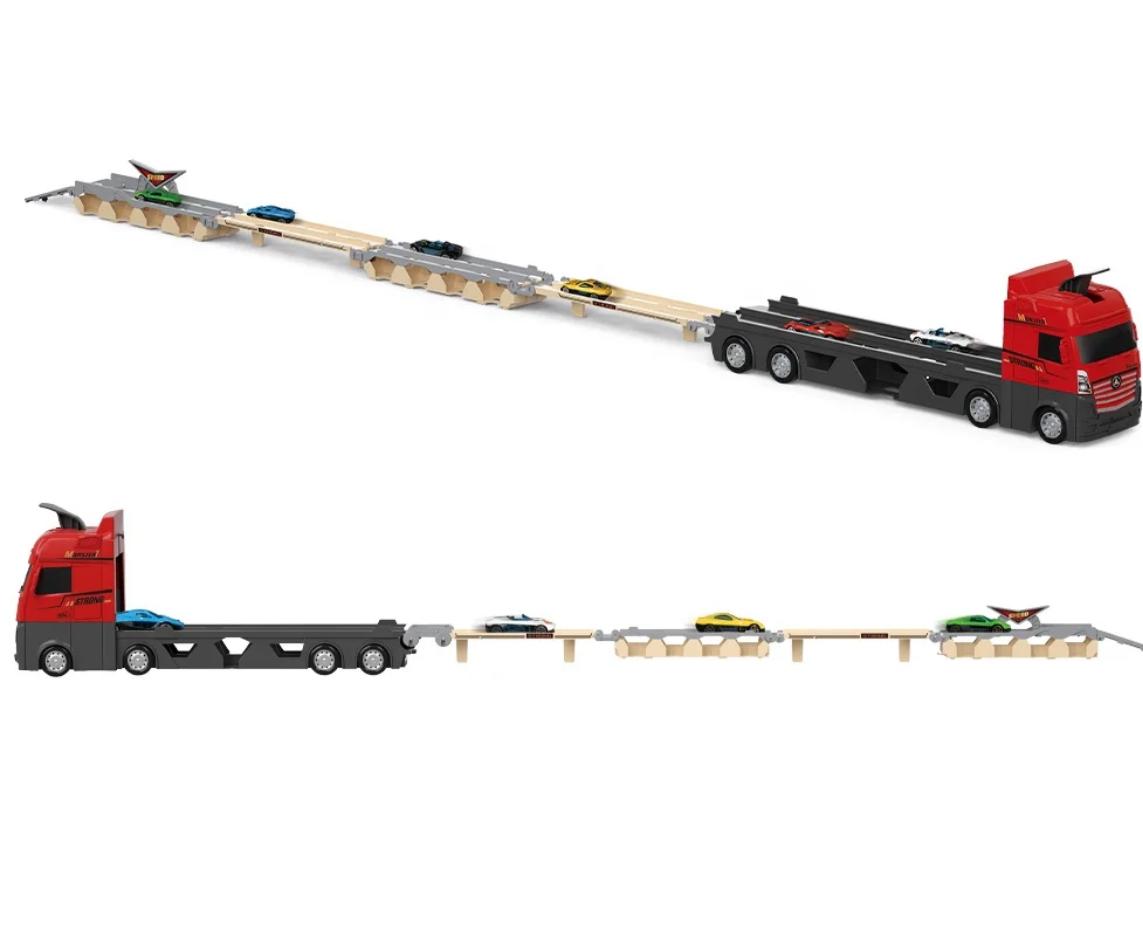 SET CAMION TRAILER PENTRU TRANSPORT MASINUTE + 6 MASINUTE