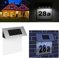 NUMAR DE CASA DIN INOX, cu iluminare LED si alimentare solara