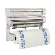 DISPENSER DE BUCATARIE TRIPLU PENTRU HARTIE, FOLIE ALUMINIU, STRECH