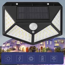 SET 6 X LAMPI SOLARE 100 LED CU PANOU SOLAR SI SENZOR DE MISCARE