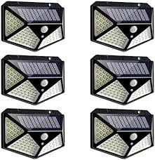 SET 6 X LAMPI SOLARE 100 LED CU PANOU SOLAR SI SENZOR DE MISCARE