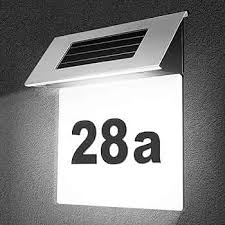 NUMAR DE CASA DIN INOX, cu iluminare LED si alimentare solara