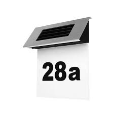 NUMAR DE CASA DIN INOX, cu iluminare LED si alimentare solara