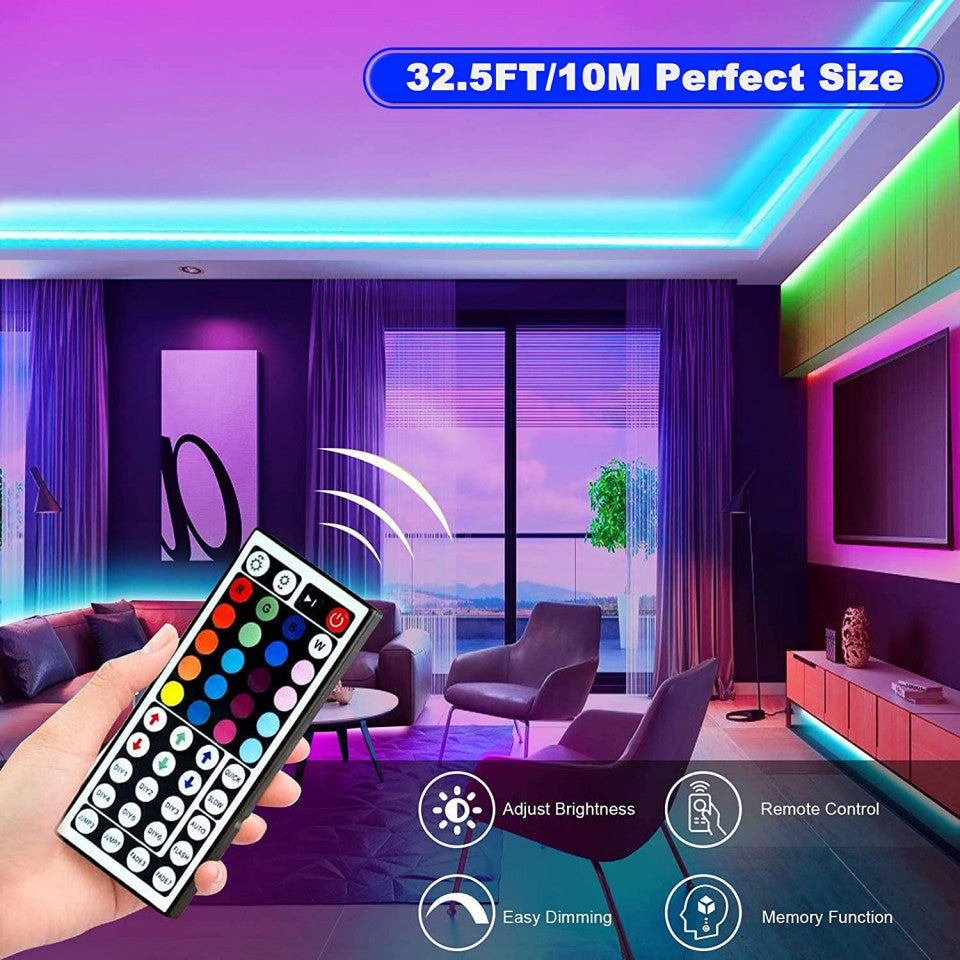 2X BANDA LED MULTICOLORA 5M, CU TELECOMANDA, 2x 5m