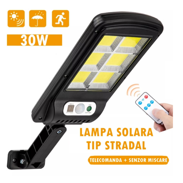 PACHET 3x LAMPA STRADALA cu INCARCARE SOLARA 30W