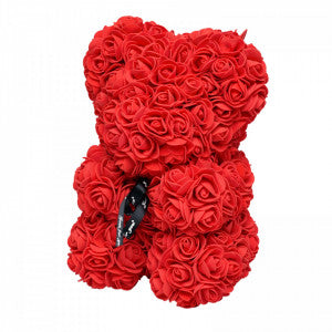 URSULET DE TRANDAFIRI DIN SPUMA, IN CUTIE - 25 CM