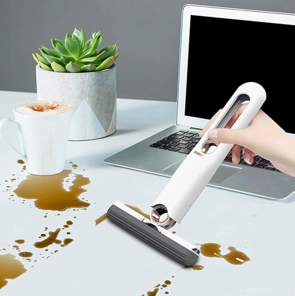 MINI MOP CU LAVETA ABSORBANTA PENTRU MOBILIER SI GEAM