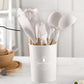 SET 12 PIESE ustensile bucatarie, Antiaderente, Silicon, Maner din lemn