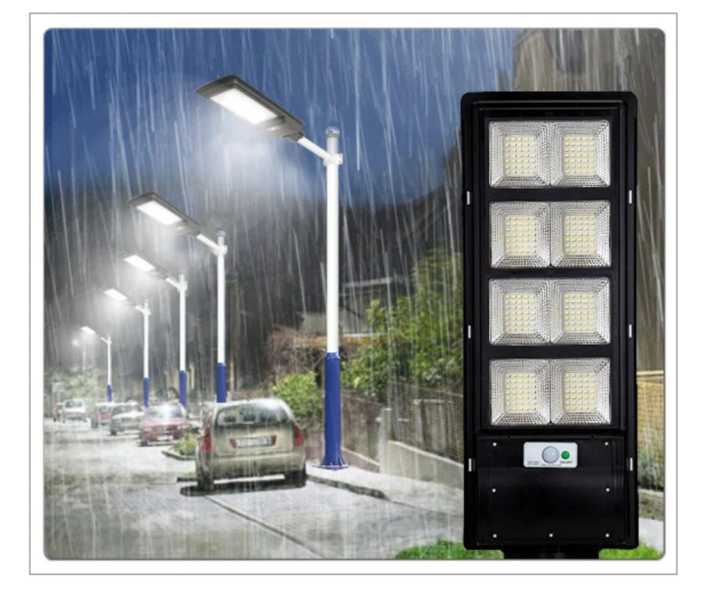 2 X LAMPA SOLARA 400W cu SENZOR MISCARE + Telecomanda + Suport Metalic