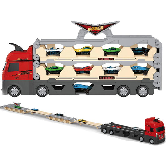SET CAMION TRAILER PENTRU TRANSPORT MASINUTE + 6 MASINUTE