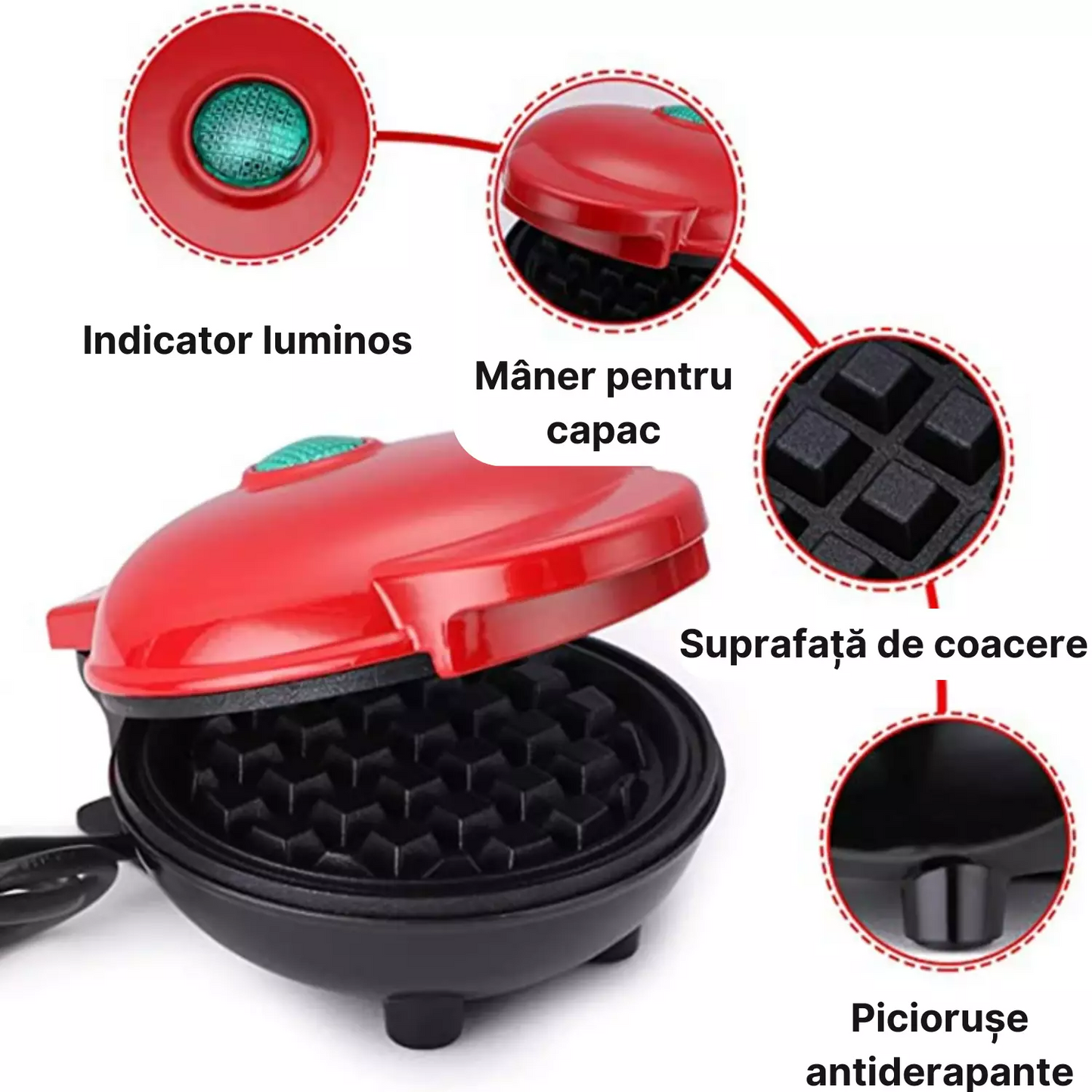 Mini Aparat pentru Waffle sau Gofre
