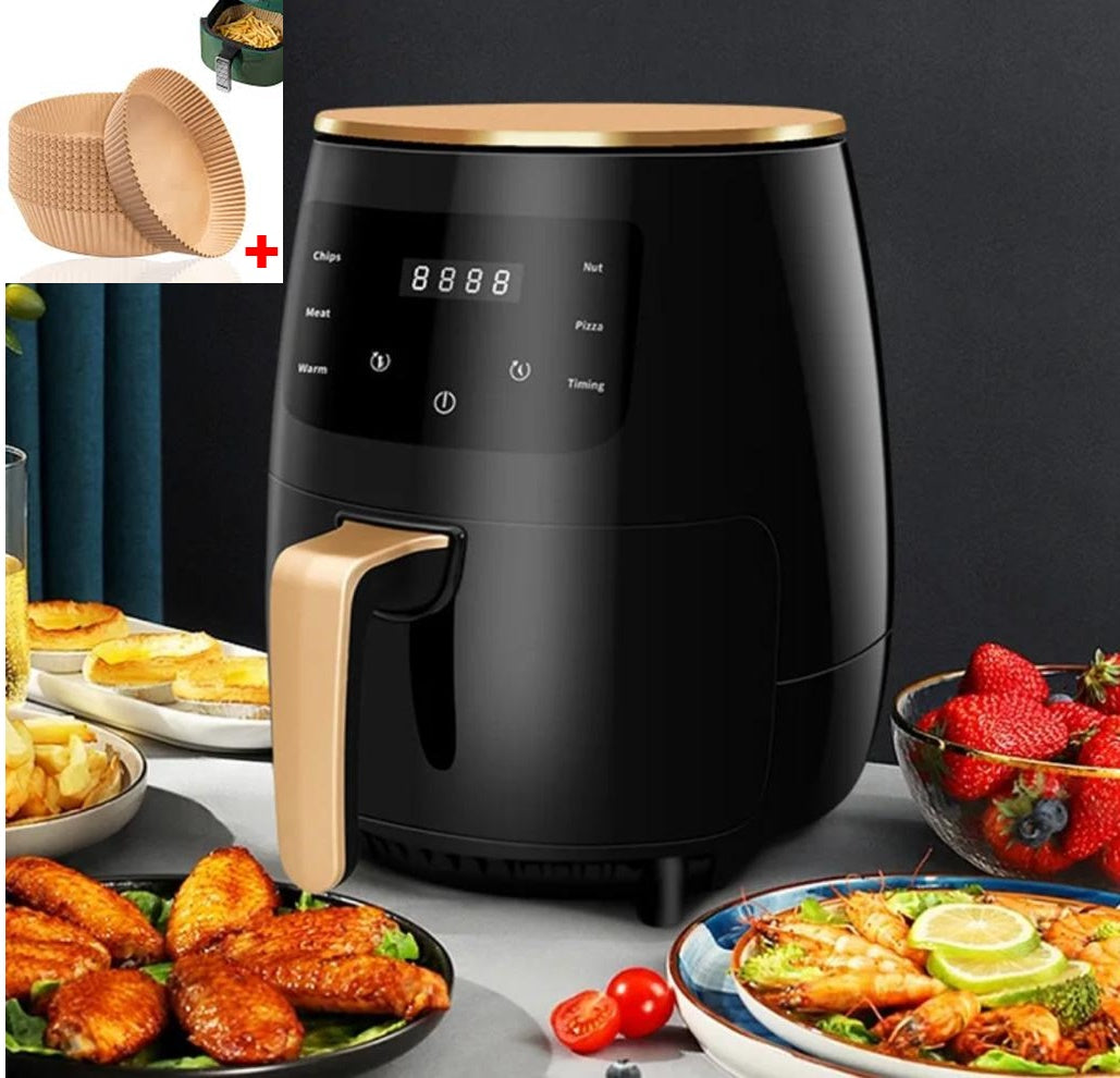 FRITEUZĂ CU AER CALD 6L + CADOU -SET DE 50 HARTII DE COPT PENTRU AIRFRYER